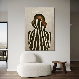 Large Abstract Zebra Stripe Art Print | Unframed Art | 32 x 48 inch